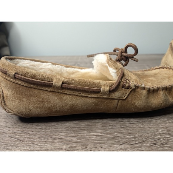 UGG Australia Dakota Moccasins Slippers Suede Leather Laces Beige Women's Shoes - Picture 5 of 12